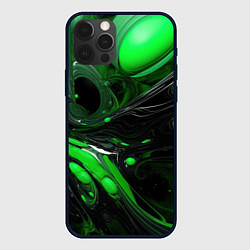 Чехол iPhone 12 Pro Green dark abstract geometry style