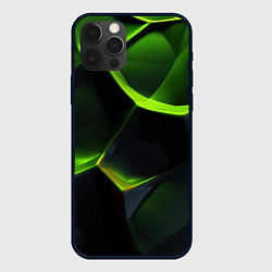 Чехол iPhone 12 Pro Green neon abstract geometry