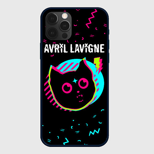 Чехол iPhone 12 Pro Avril Lavigne - rock star cat / 3D-Черный – фото 1