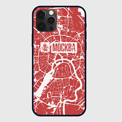Чехол для iPhone 12 Pro Красная карта Москвы, цвет: 3D-черный