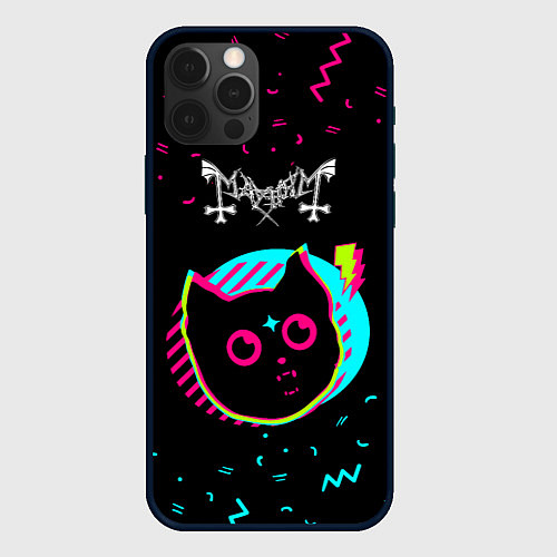 Чехол iPhone 12 Pro Mayhem - rock star cat / 3D-Черный – фото 1