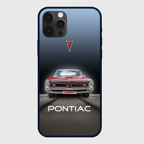 Чехол iPhone 12 Pro Американский масл-кар Pontiac GTO / 3D-Черный – фото 1