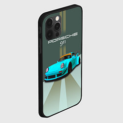 Чехол для iPhone 12 Pro Порше 911 спортивный немецкий автомобиль, цвет: 3D-черный — фото 2