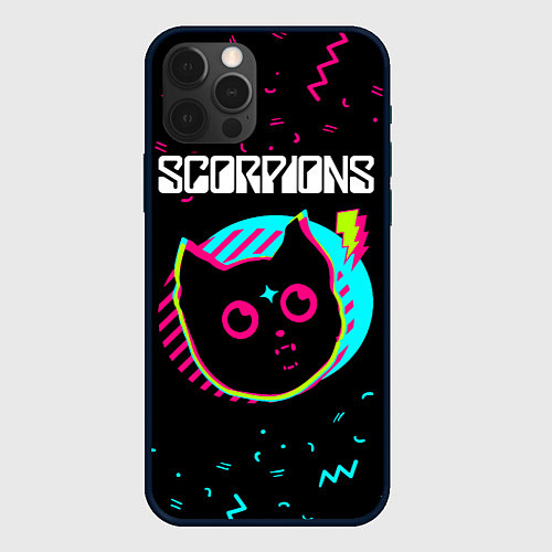 Чехол iPhone 12 Pro Scorpions - rock star cat / 3D-Черный – фото 1