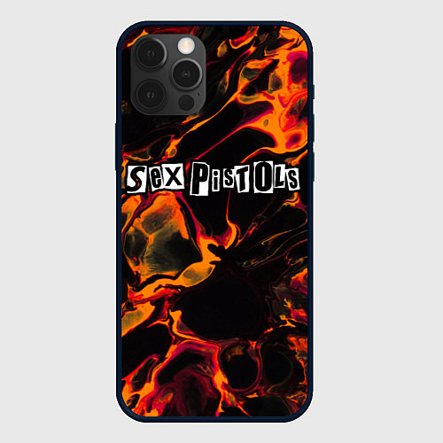 Чехол iPhone 12 Pro Sex Pistols red lava / 3D-Черный – фото 1