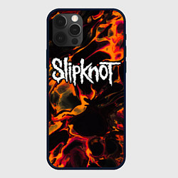 Чехол для iPhone 12 Pro Slipknot red lava, цвет: 3D-черный