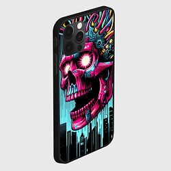 Чехол для iPhone 12 Pro Cyber skull - ai art fantasy, цвет: 3D-черный — фото 2