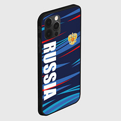 Чехол для iPhone 12 Pro Россия - blue stripes, цвет: 3D-черный — фото 2