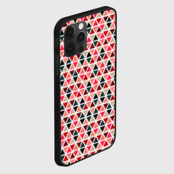 Чехол для iPhone 12 Pro Бирюзово-розовый геометричный треугольники, цвет: 3D-черный — фото 2