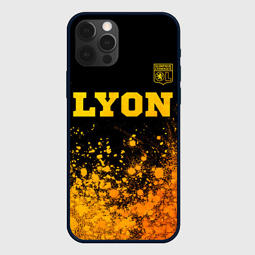 Чехол iPhone 12 Pro Lyon - gold gradient посередине / 3D-Черный – фото 1