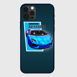 Чехол для iPhone 12 Pro Спортивная итальянская машина Lamborghini Aventado, цвет: 3D-черный
