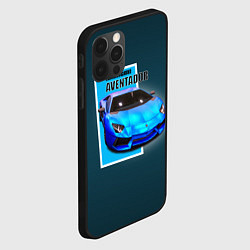 Чехол для iPhone 12 Pro Спортивная итальянская машина Lamborghini Aventado, цвет: 3D-черный — фото 2