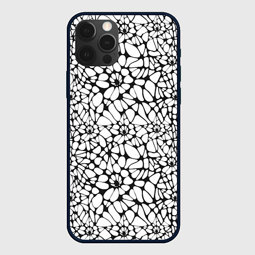 Чехол iPhone 12 Pro Абстрактный узор из звезд / 3D-Черный – фото 1