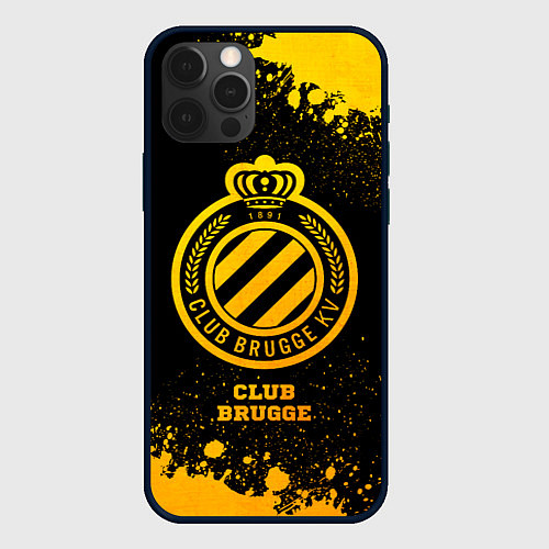 Чехол iPhone 12 Pro Club Brugge - gold gradient / 3D-Черный – фото 1