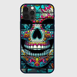 Чехол для iPhone 12 Pro Cool skull - graffiti ai art, цвет: 3D-черный
