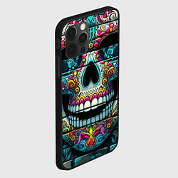 Чехол для iPhone 12 Pro Cool skull - graffiti ai art, цвет: 3D-черный — фото 2