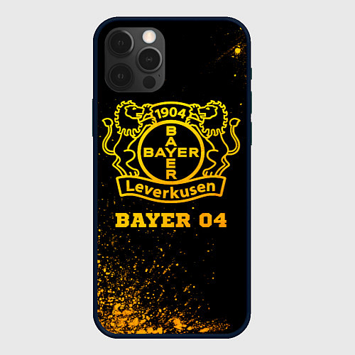 Чехол iPhone 12 Pro Bayer 04 - gold gradient / 3D-Черный – фото 1