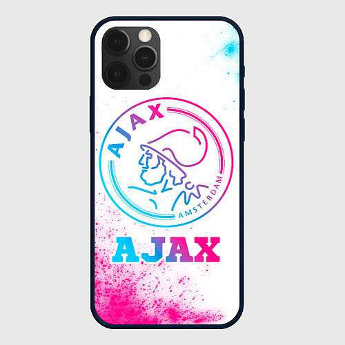 Чехол iPhone 12 Pro Ajax neon gradient style / 3D-Черный – фото 1