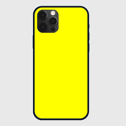 Чехол iPhone 12 Pro Яркий желтый / 3D-Черный – фото 1