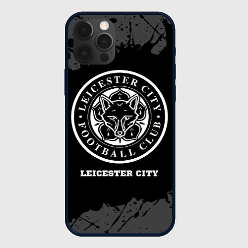 Чехол iPhone 12 Pro Leicester City sport на темном фоне / 3D-Черный – фото 1