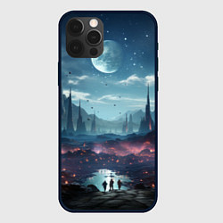 Чехол для iPhone 12 Pro Космический фантазийный мир на другой планете, цвет: 3D-черный