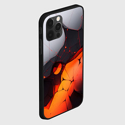 Чехол для iPhone 12 Pro Объемная плита с красной лавой иллюстрация, цвет: 3D-черный — фото 2