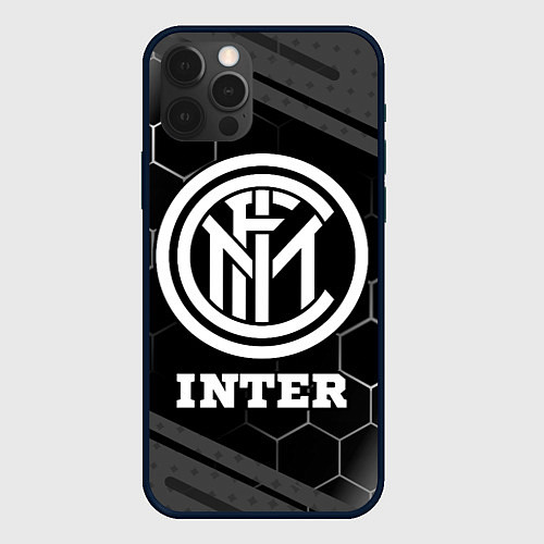 Чехол iPhone 12 Pro Inter sport на темном фоне / 3D-Черный – фото 1