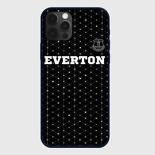 Чехол iPhone 12 Pro Everton sport на темном фоне посередине / 3D-Черный – фото 1