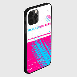 Чехол для iPhone 12 Pro Manchester City neon gradient style посередине, цвет: 3D-черный — фото 2