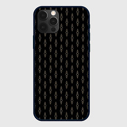 Чехол iPhone 12 Pro Чёрный горошки-цепочки