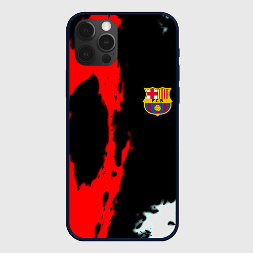 Чехол iPhone 12 Pro Barcelona fc краски спорт / 3D-Черный – фото 1