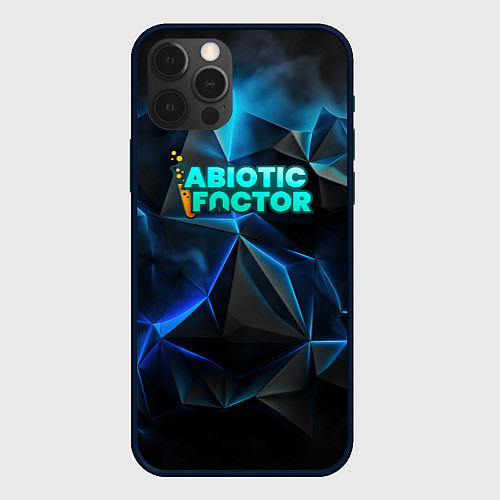 Чехол iPhone 12 Pro Abiotic Factor логотип холодный фон / 3D-Черный – фото 1