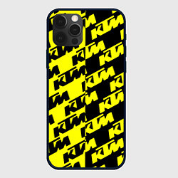 Чехол для iPhone 12 Pro KTU жёлто чёрный стиль, цвет: 3D-черный