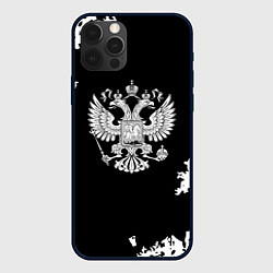 Чехол для iPhone 12 Pro Герб РФ патриотический стиль краски, цвет: 3D-черный