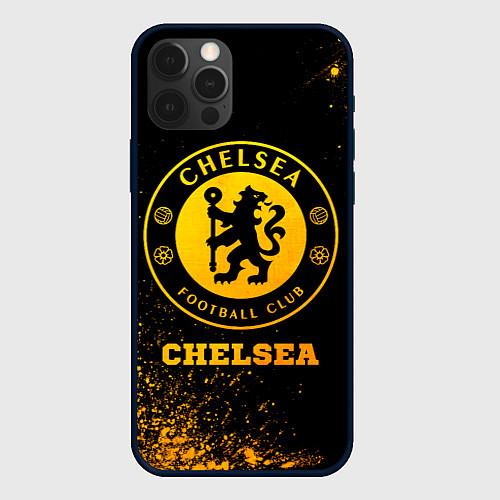 Чехол iPhone 12 Pro Chelsea - gold gradient / 3D-Черный – фото 1