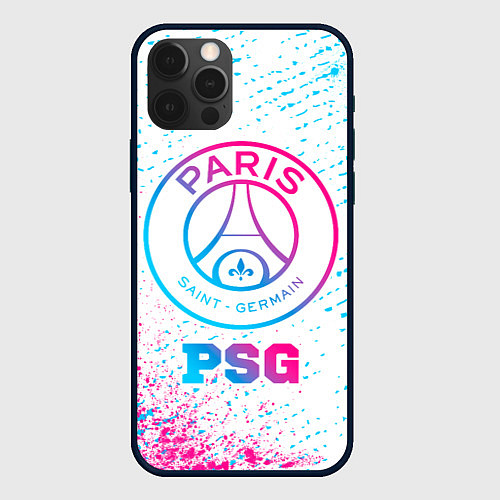 Чехол iPhone 12 Pro PSG neon gradient style / 3D-Черный – фото 1