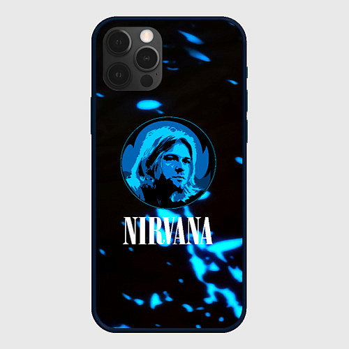 Чехол iPhone 12 Pro Nirvana рок бенд краски / 3D-Черный – фото 1