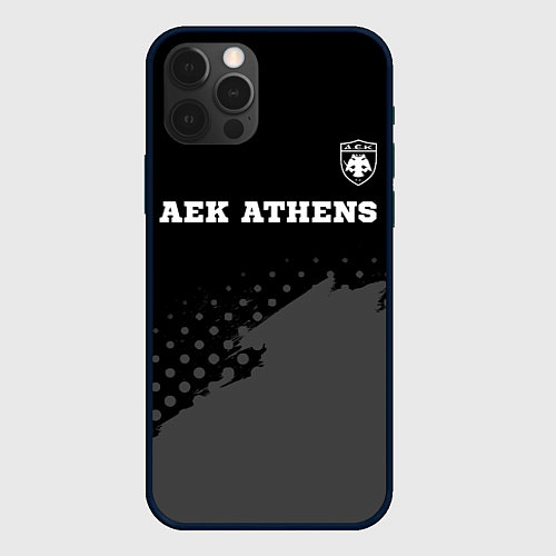 Чехол iPhone 12 Pro AEK Athens sport на темном фоне посередине / 3D-Черный – фото 1