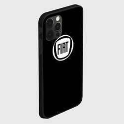 Чехол для iPhone 12 Pro FIAT logo white, цвет: 3D-черный — фото 2