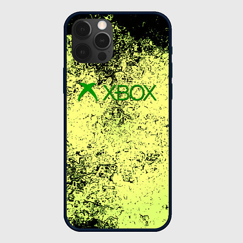 Чехол iPhone 12 Pro Xbox брызги красок кислота / 3D-Черный – фото 1