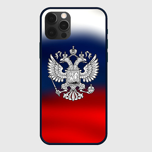 Чехол iPhone 12 Pro Россия герб краски / 3D-Черный – фото 1