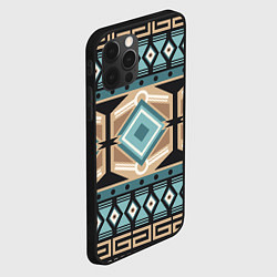 Чехол для iPhone 12 Pro Этника в коричневом и синем, цвет: 3D-черный — фото 2