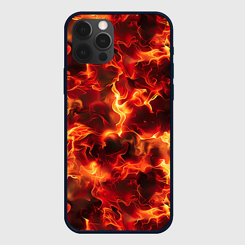 Чехол iPhone 12 Pro Огненный элементаль / 3D-Черный – фото 1
