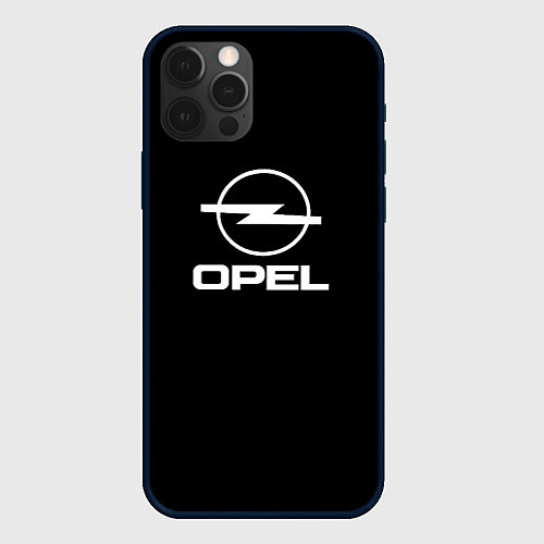 Чехол iPhone 12 Pro Opel logo white / 3D-Черный – фото 1