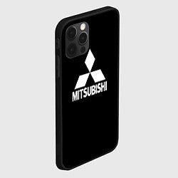 Чехол для iPhone 12 Pro Mitsubishi logo white, цвет: 3D-черный — фото 2