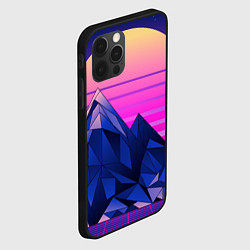 Чехол для iPhone 12 Pro Vaporwave неоновые горы, цвет: 3D-черный — фото 2
