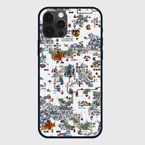 Чехол iPhone 12 Pro Герои 3 Карта Башни / 3D-Черный – фото 1