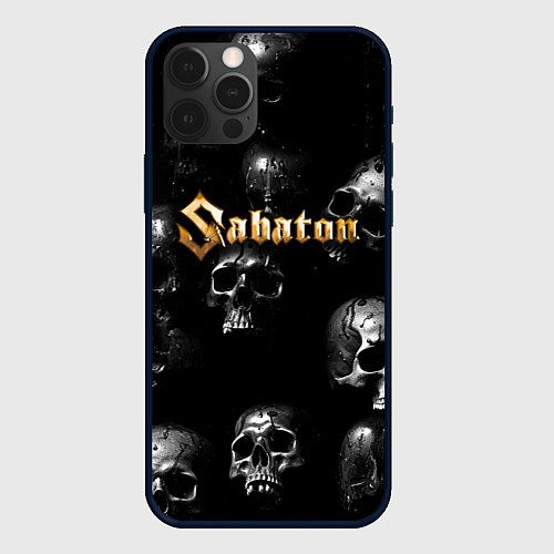 Чехол iPhone 12 Pro Sabaton - logo rock group / 3D-Черный – фото 1