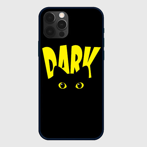 Чехол iPhone 12 Pro Черный кот светящиеся глаза - dark / 3D-Черный – фото 1