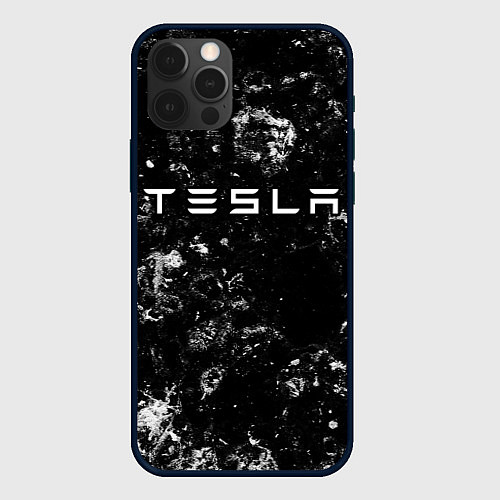 Чехол iPhone 12 Pro Tesla black ice / 3D-Черный – фото 1